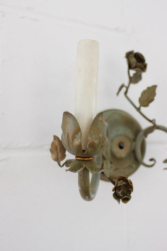 pair of 1960s Italian painted tole sconces