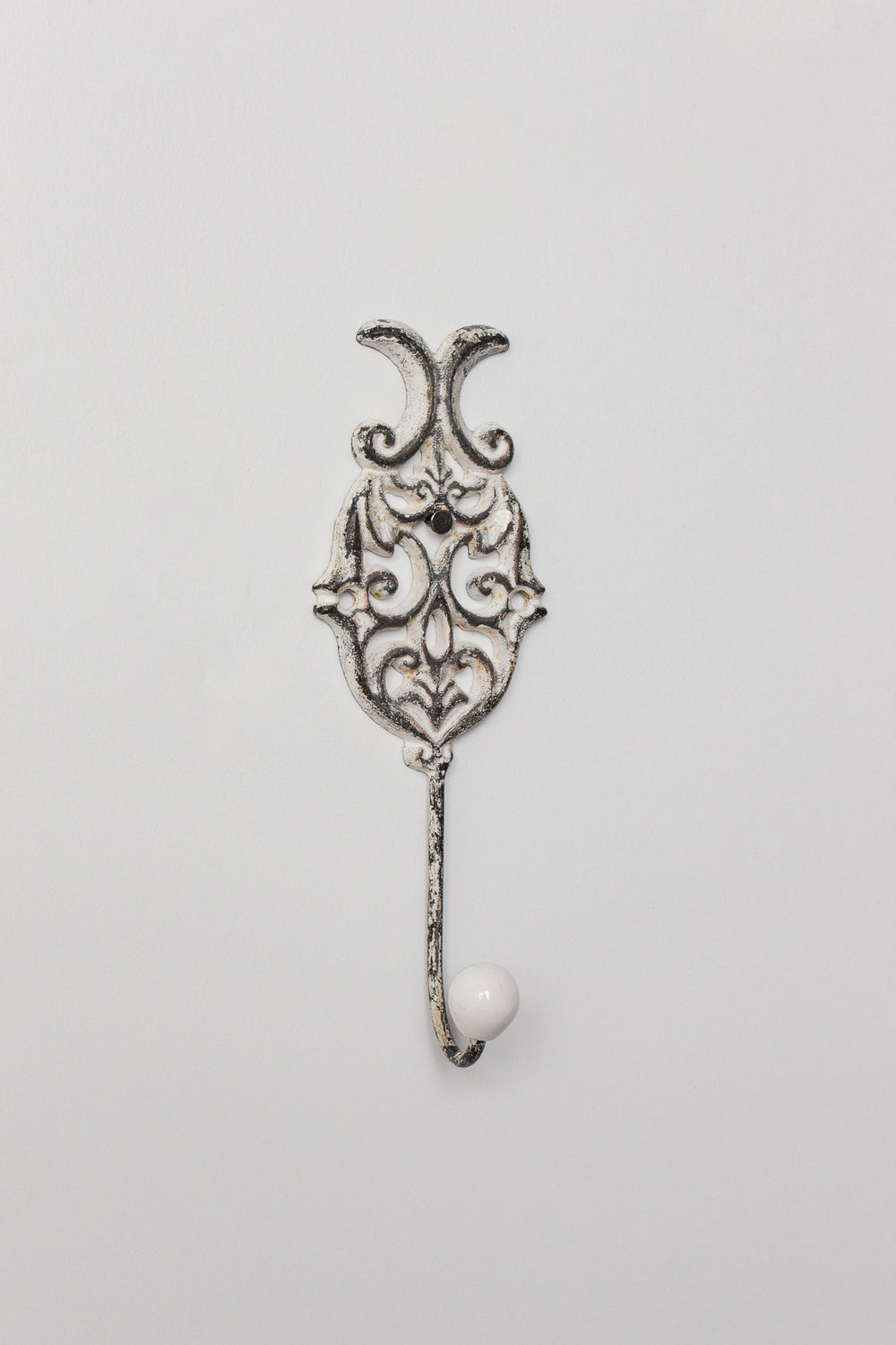 vintage french metal and enamel wall hook