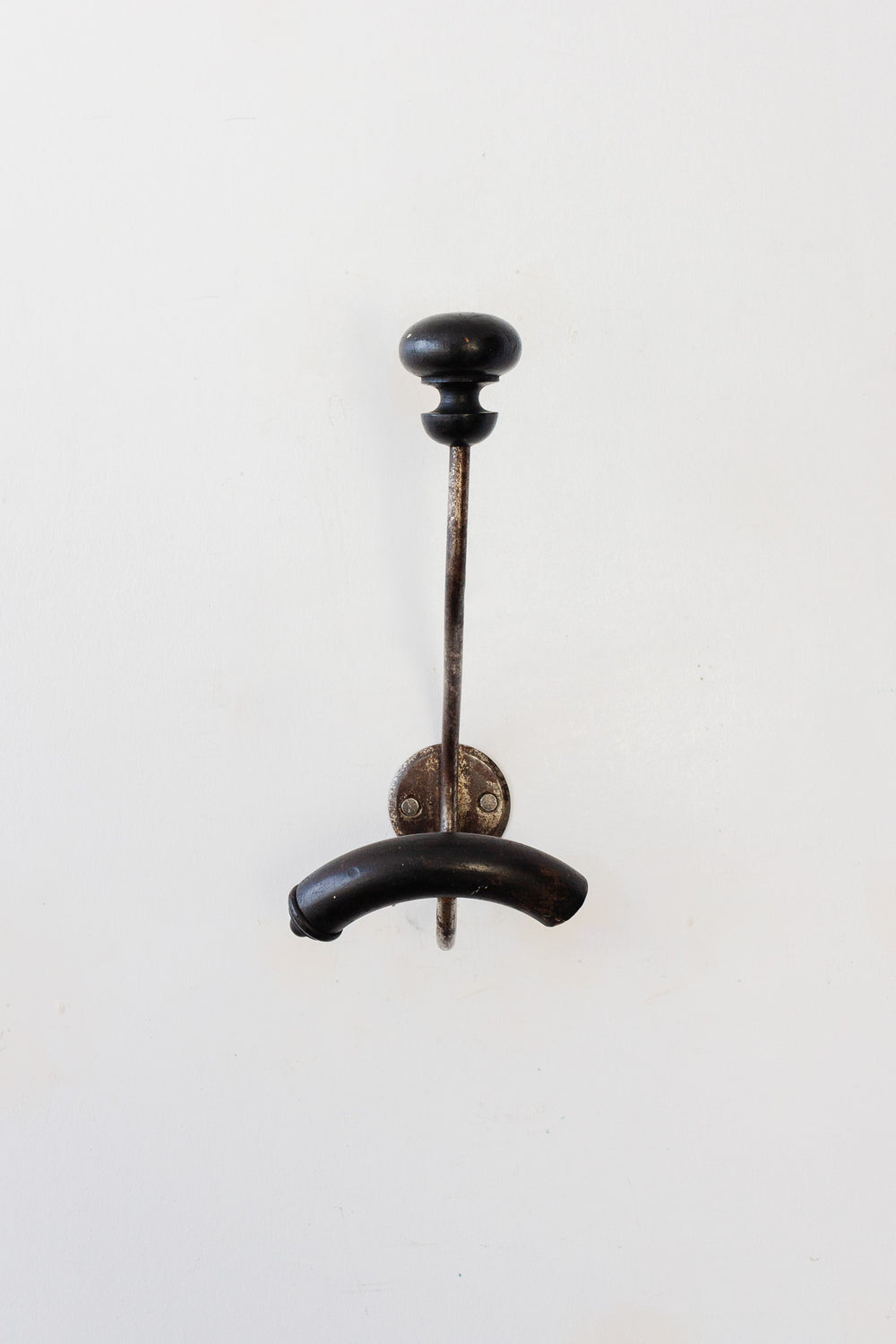 antique french ebony and metal coat hook