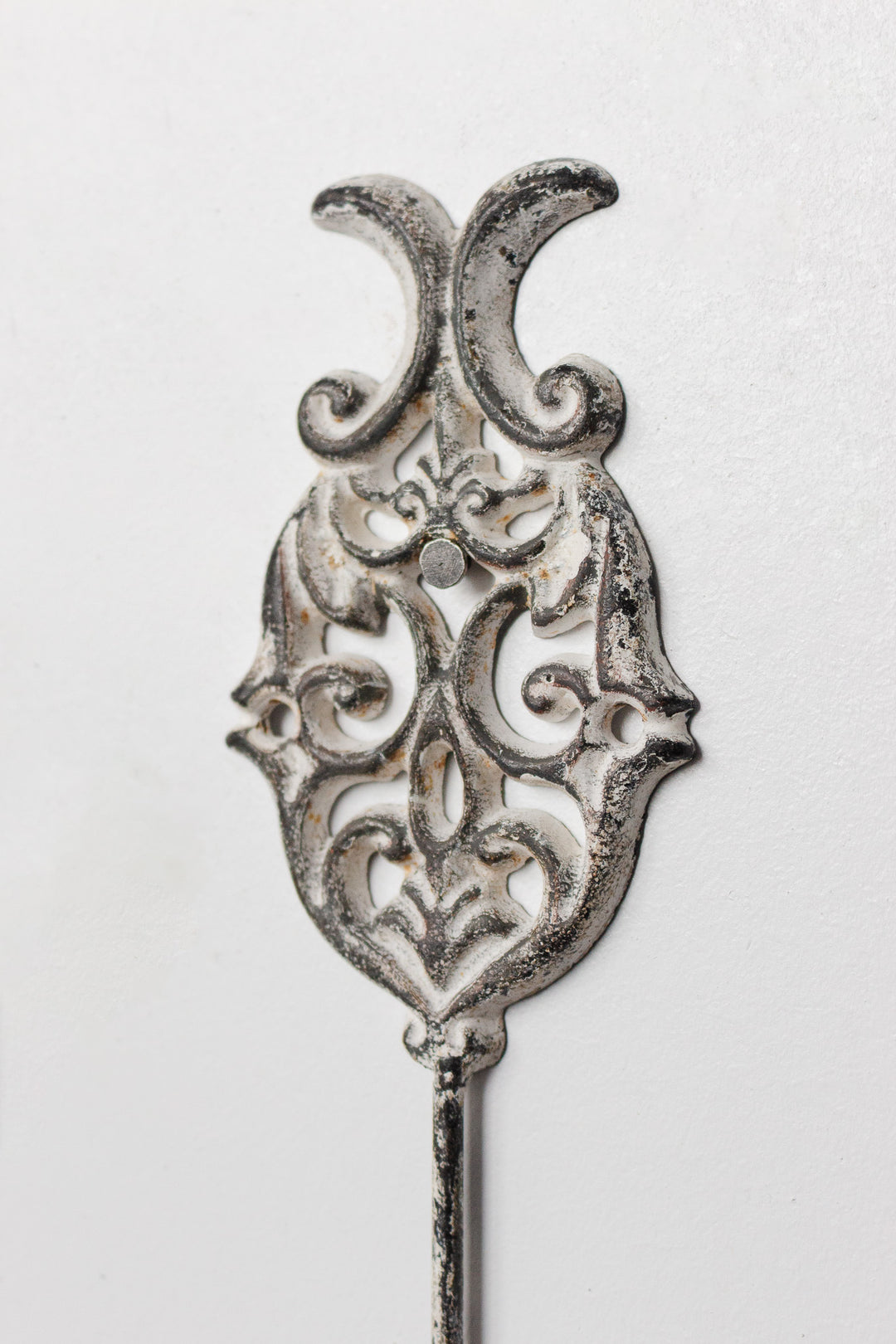 vintage french metal and enamel wall hook
