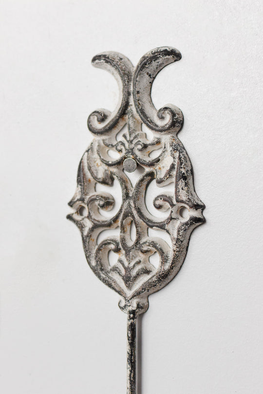 vintage french metal and enamel wall hook