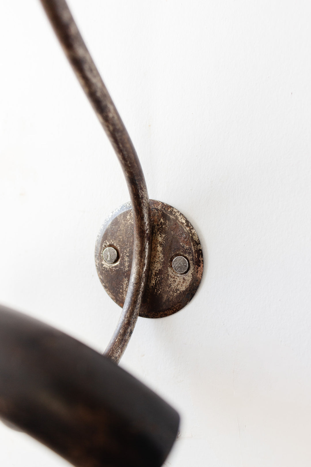 antique french ebony and metal coat hook