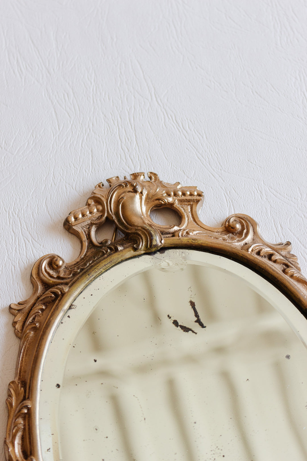 antique french petite beveled mirror