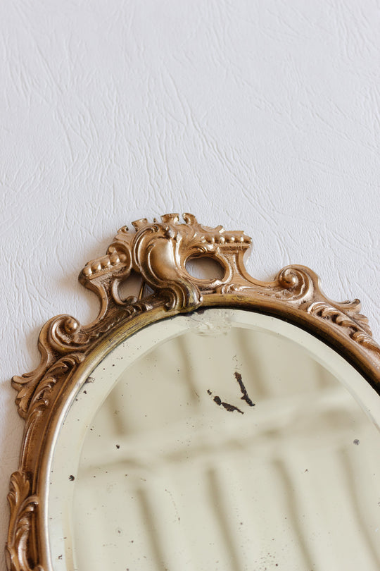 antique french petite beveled mirror