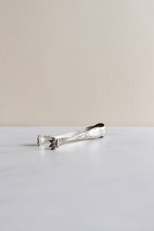 vintage French silver ice tongs