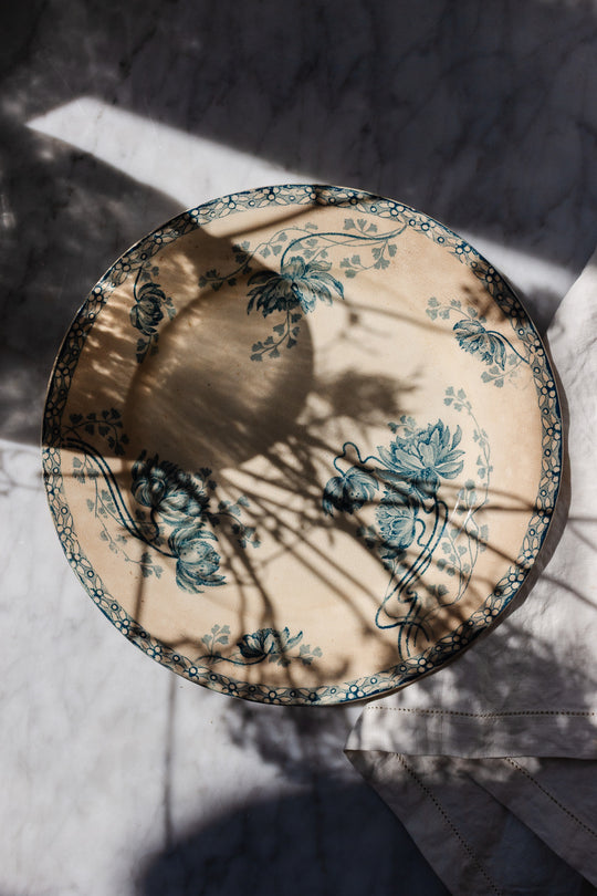 antique french "royat" sarreguemines transferware plate