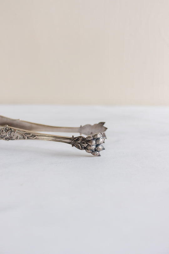 vintage French silver ice tongs