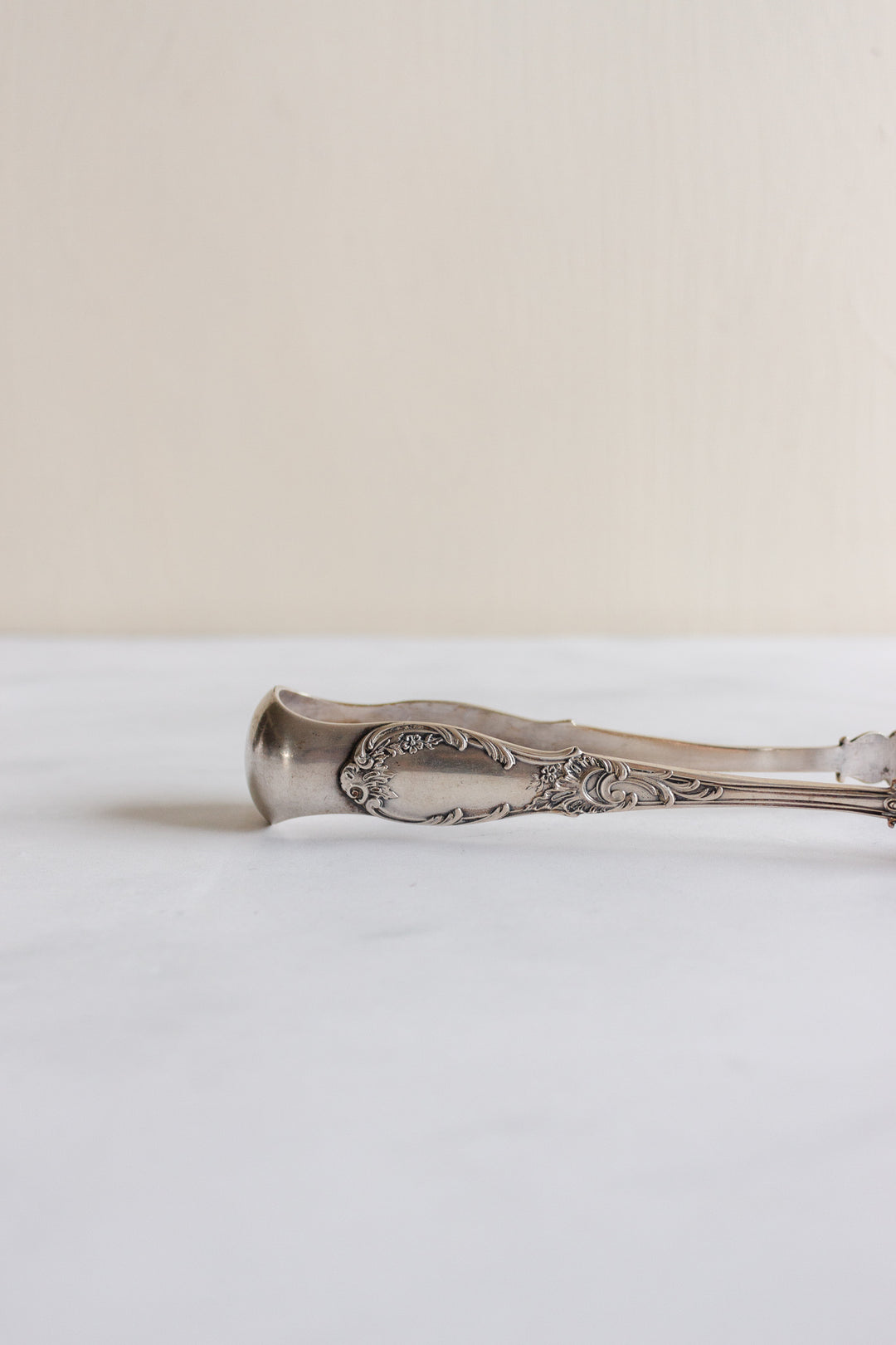 vintage French silver ice tongs