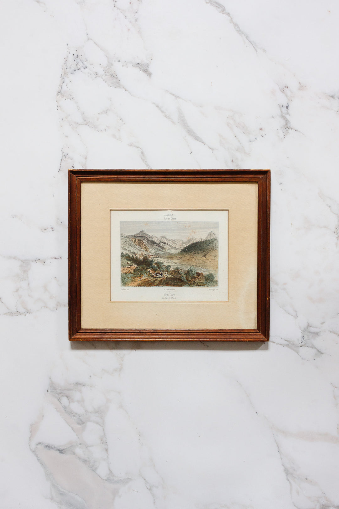 antique french lithograph "Mont-Dore" by Imprimerie lemercier paris