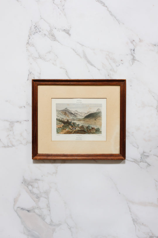 antique french lithograph "Mont-Dore" by Imprimerie lemercier paris