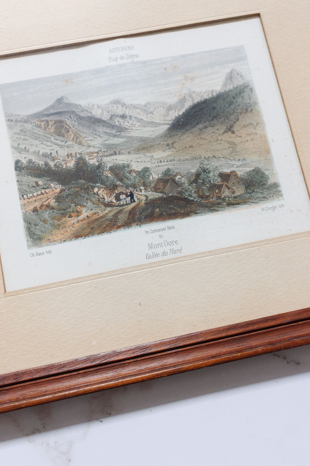 antique french lithograph "Mont-Dore" by Imprimerie lemercier paris