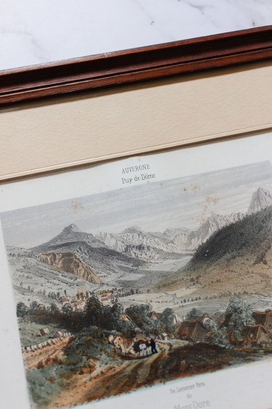 antique french lithograph "Mont-Dore" by Imprimerie lemercier paris