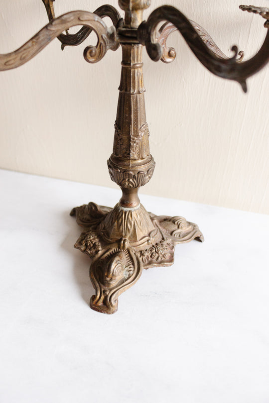 antique French rococo gilt ormolu candelabra