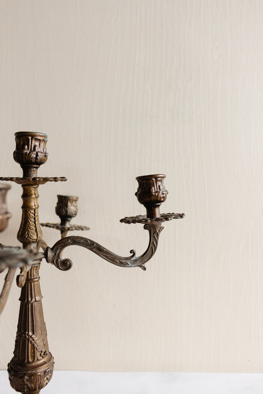 antique French rococo gilt ormolu candelabra