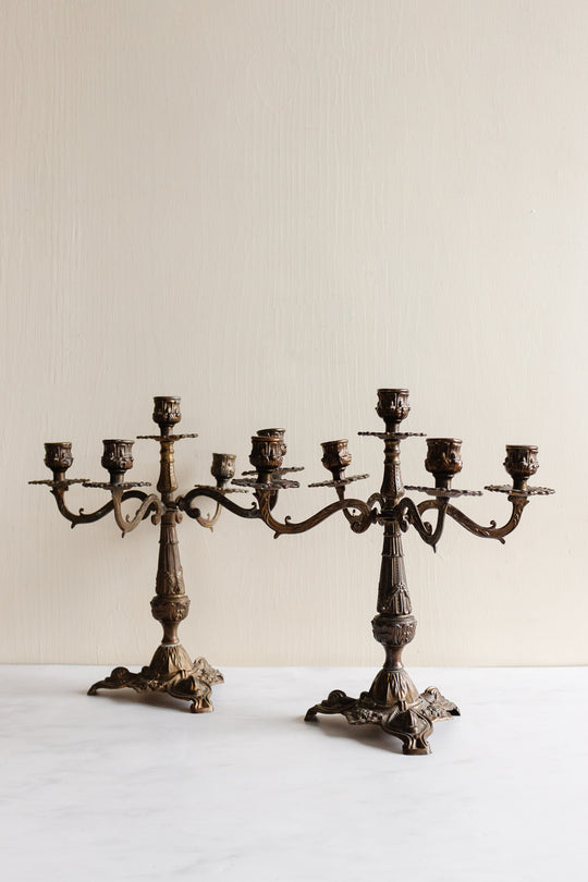 antique French rococo gilt ormolu candelabra