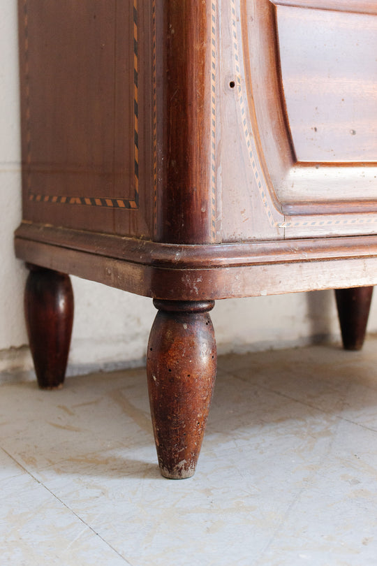 antique french marble topped chevet with art deco furniture mounts