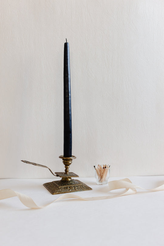 antique french chinoiserie brass chamberstick