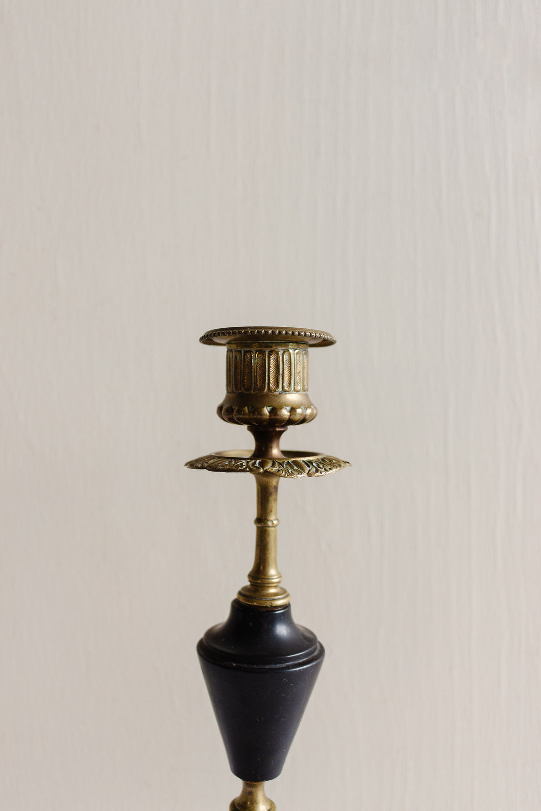 pair of 19th century French Napolean III brass and black marble candlesticks