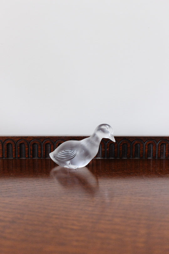 pair of vintage Baccarat crystal ducks