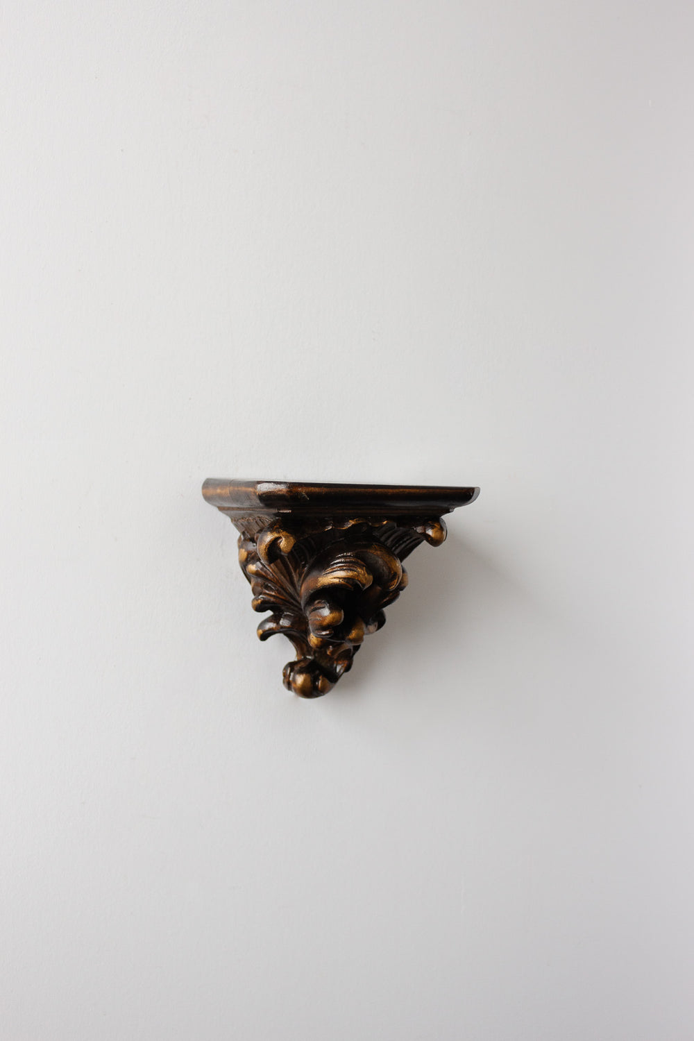 pair of vintage gilt wood corbel shelves