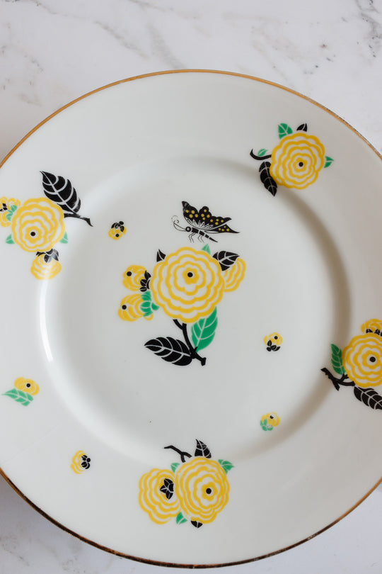 rare art deco 1930s p.p. limoges cake plate