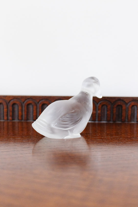 pair of vintage Baccarat crystal ducks