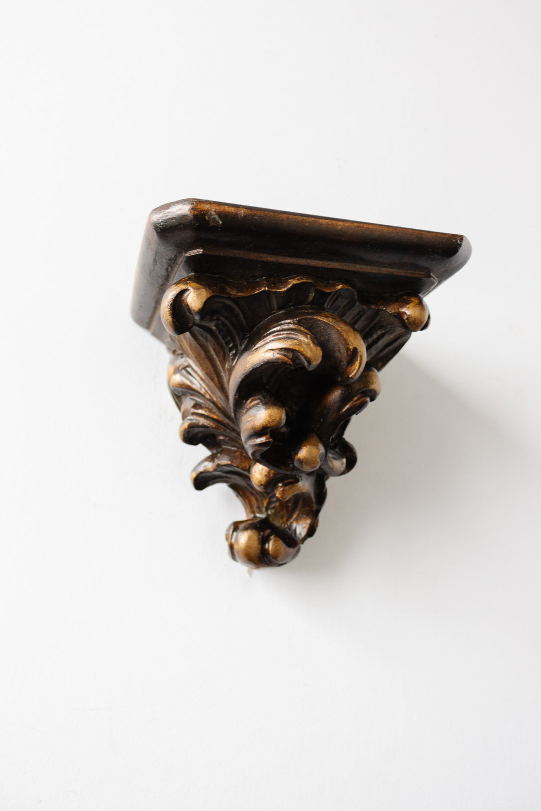 pair of vintage gilt wood corbel shelves