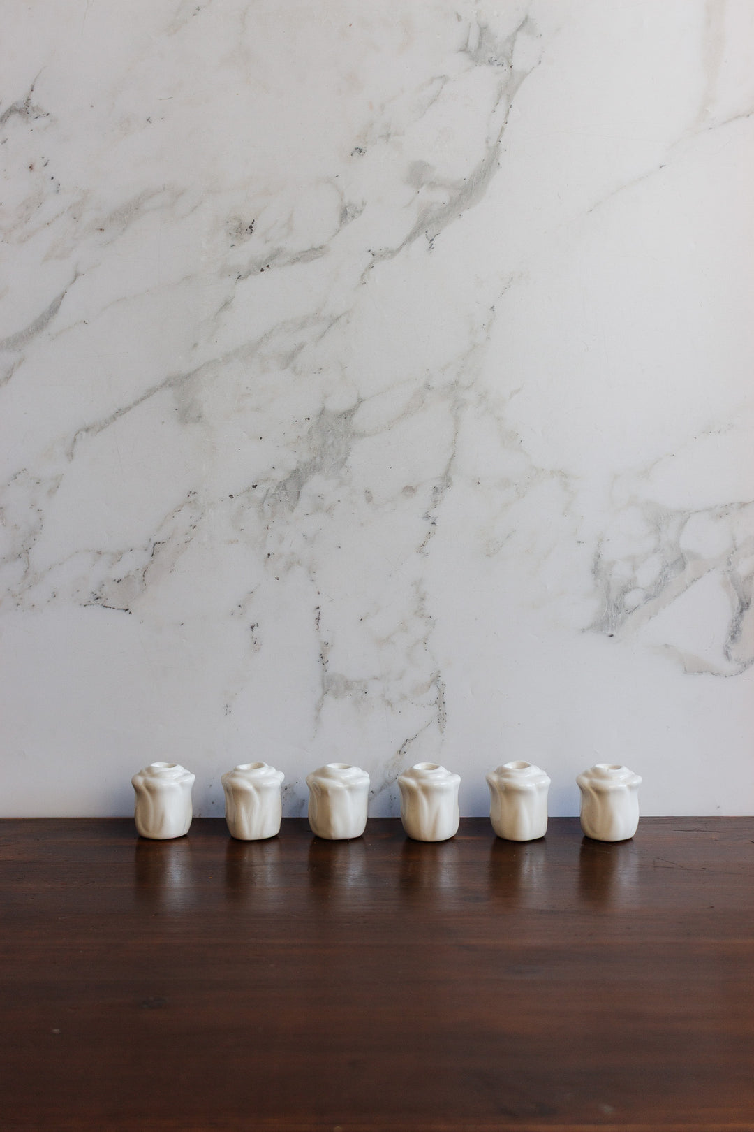 vintage french rosebud porcelain candle holders