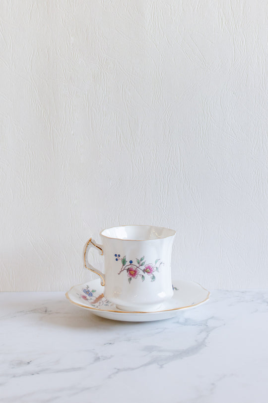 vintage hammersley "bird of paradise" teacup and saucer