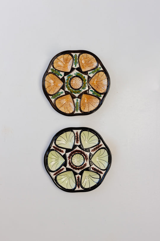 1960s St. Jean de Bretagne hand painted oyster plate