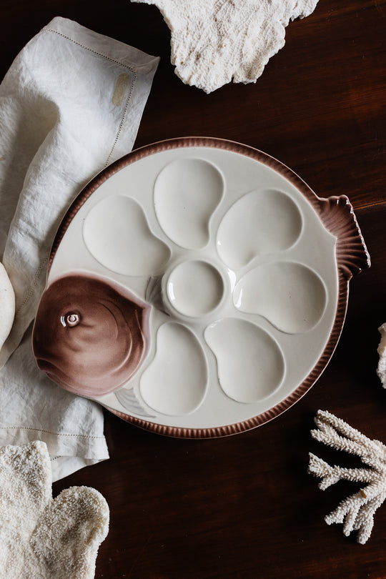 1930s french longwy oyster plates