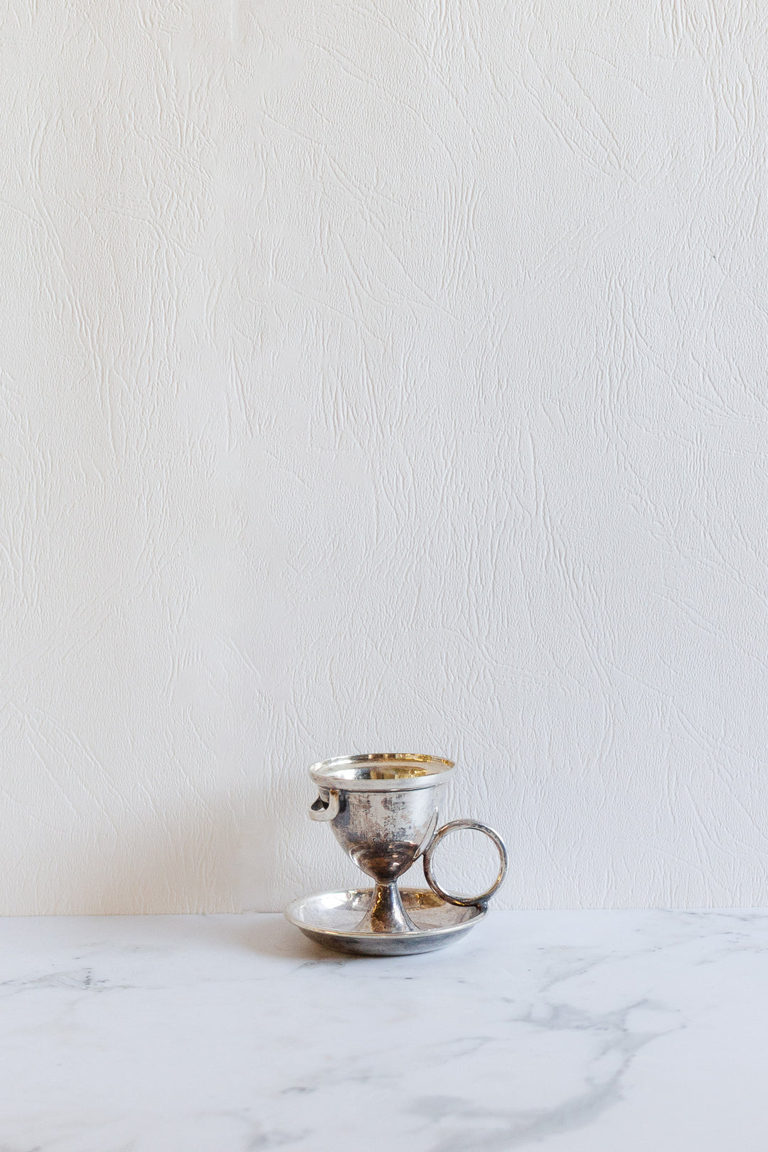 eclectic set of vintage french silver egg cups