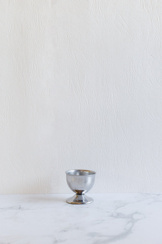 eclectic set of vintage french silver egg cups