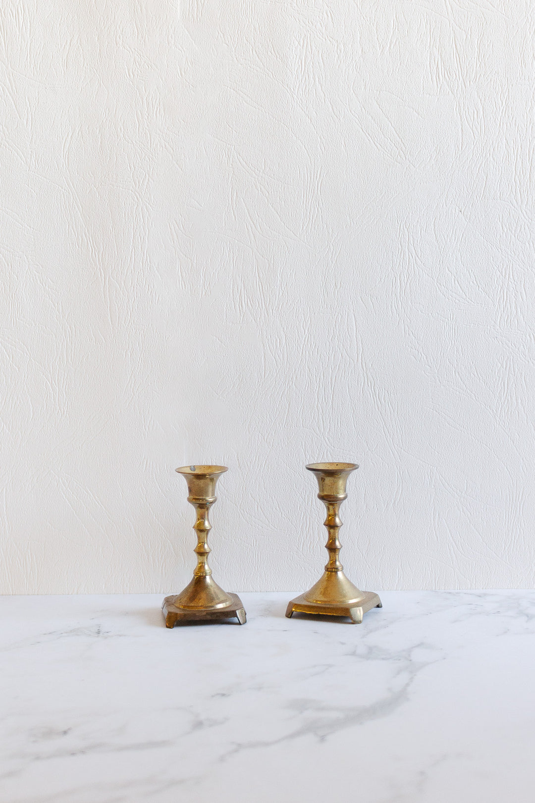 pair of vintage french "petite" candlesticks