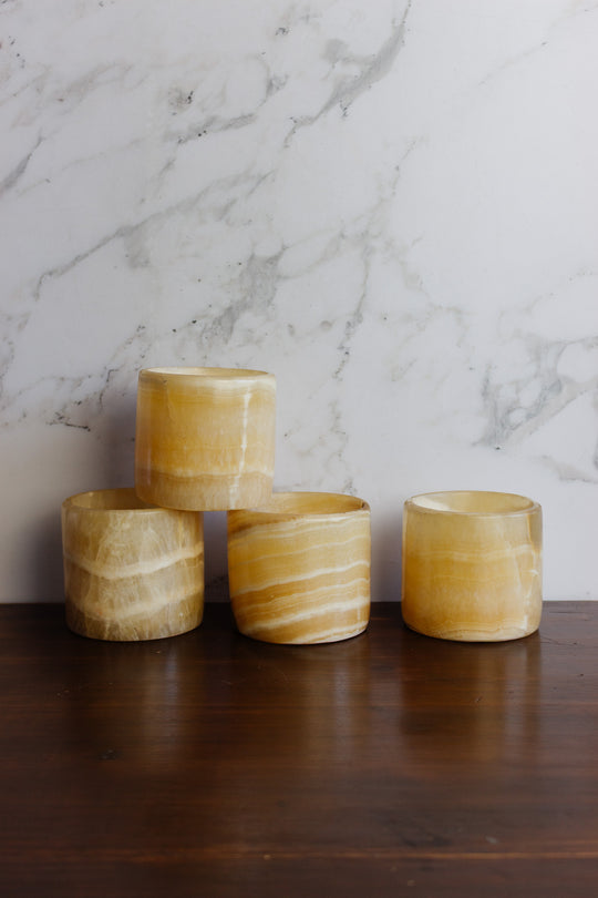 vintage french large onyx votive candle holder