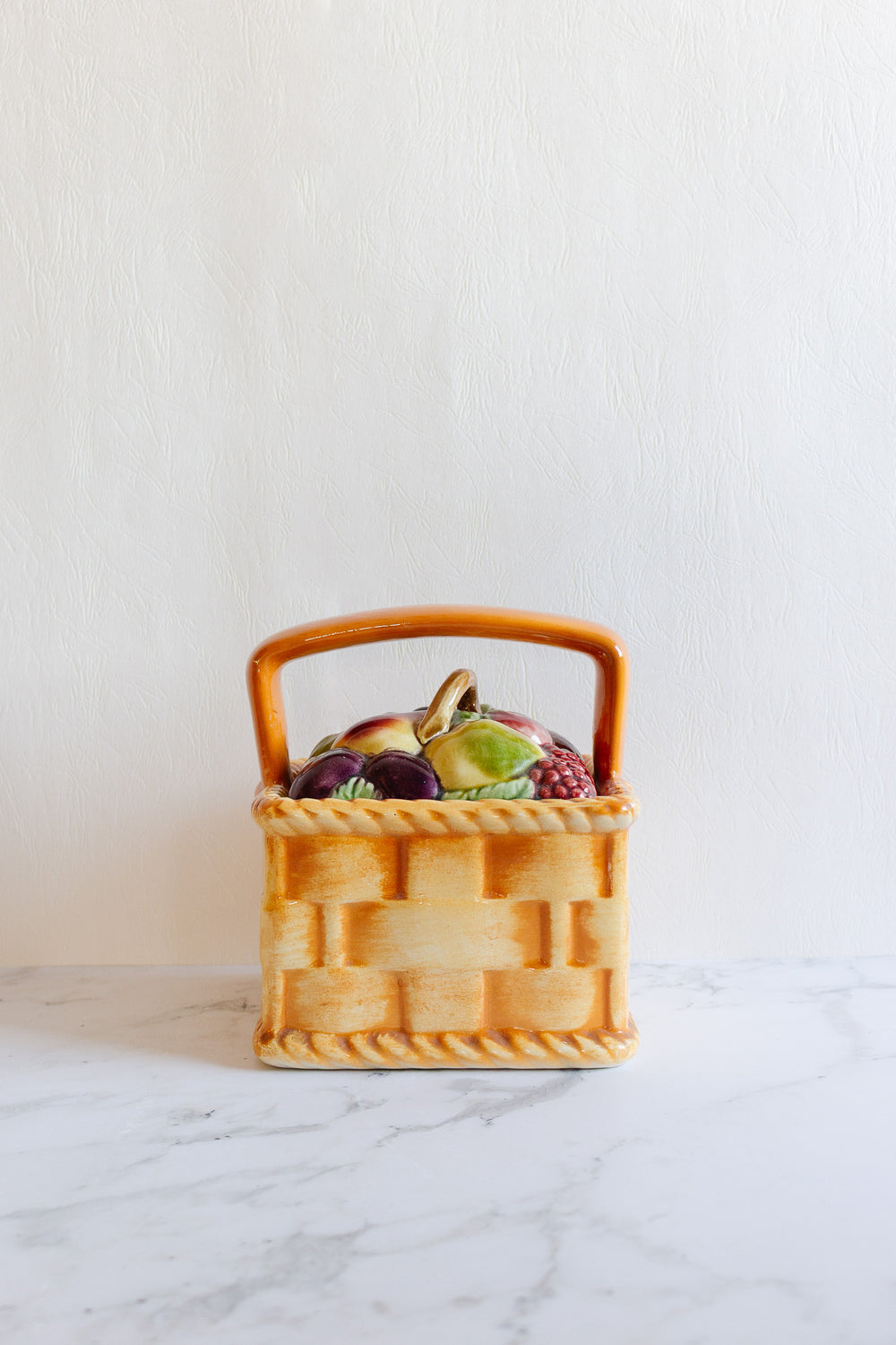 rare 1920s antique french sarreguemines majolica fruit basket