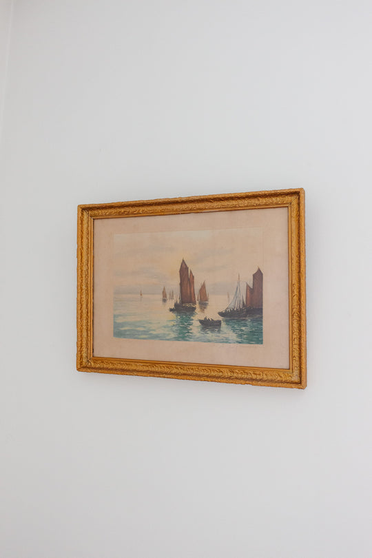 aube calme sur les voiliers