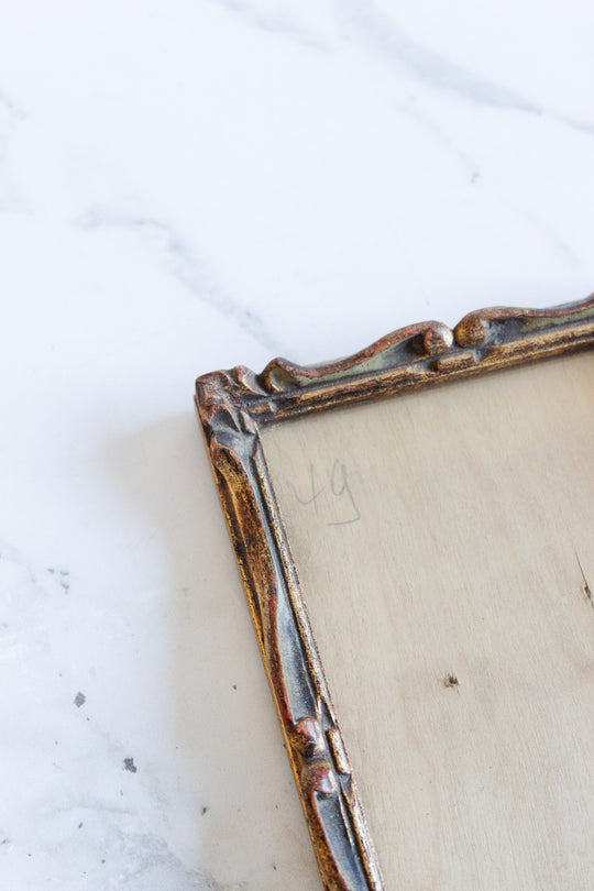 vintage french carved wood photo frame