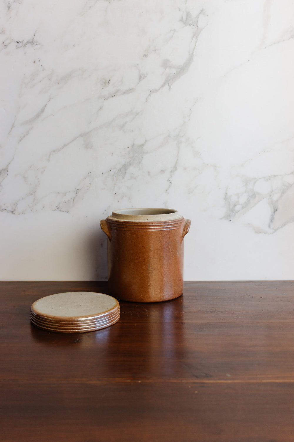 vintage french stoneware salt cellar