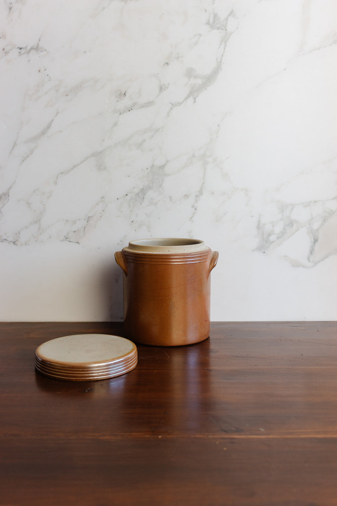 vintage french stoneware salt cellar