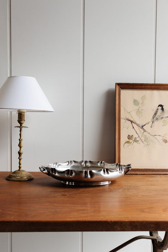 art deco french silver serving dish