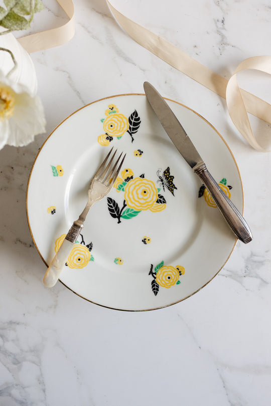 rare art deco 1930s p.p. limoges cake plate