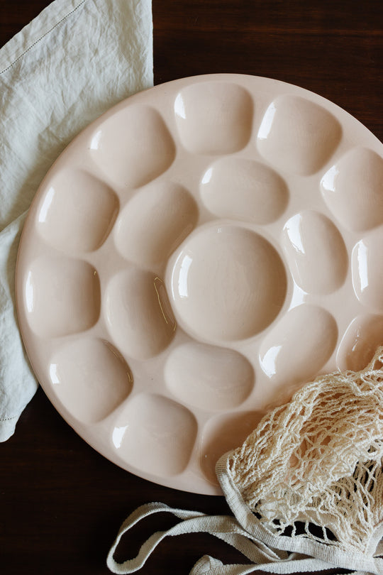 1920s digoin sarreguemines large pink oyster platter