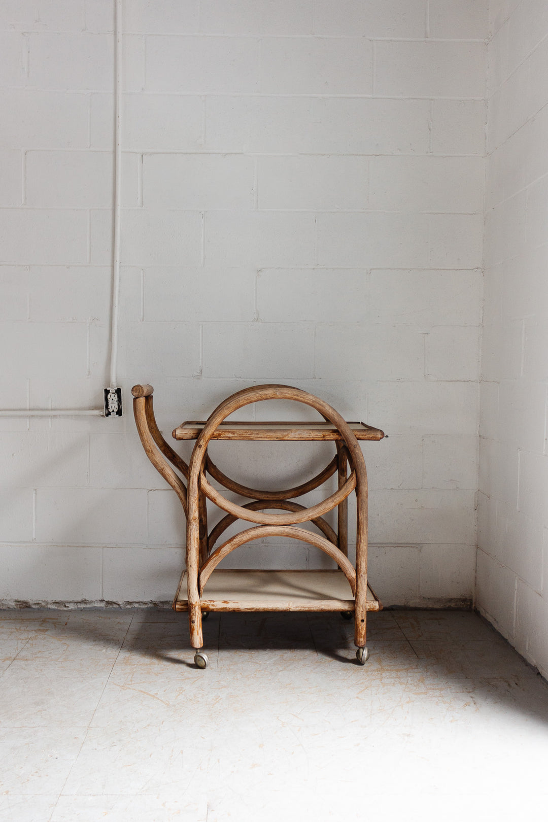midcentury french bentwood cart
