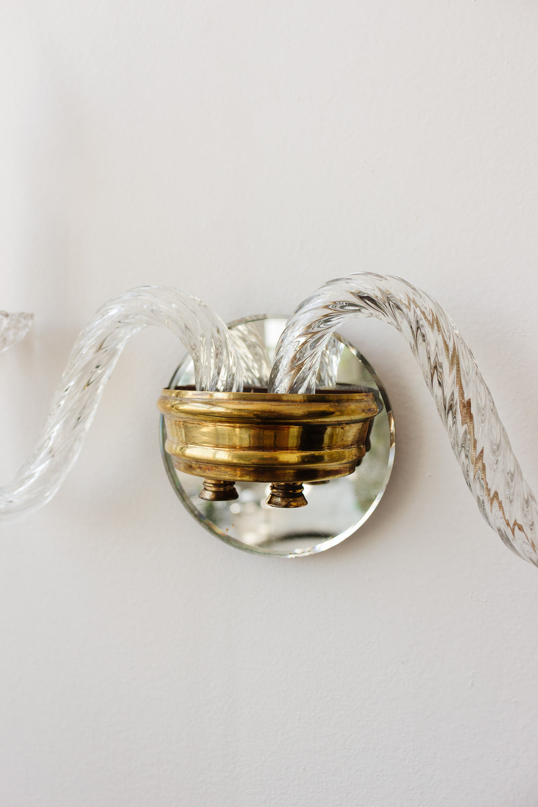 pair of vintage french murano glass double wall sconces