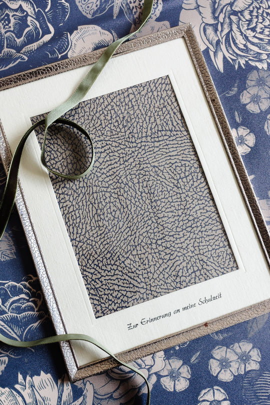 pair of midcentury german "In remembrance of my school days" photo frames