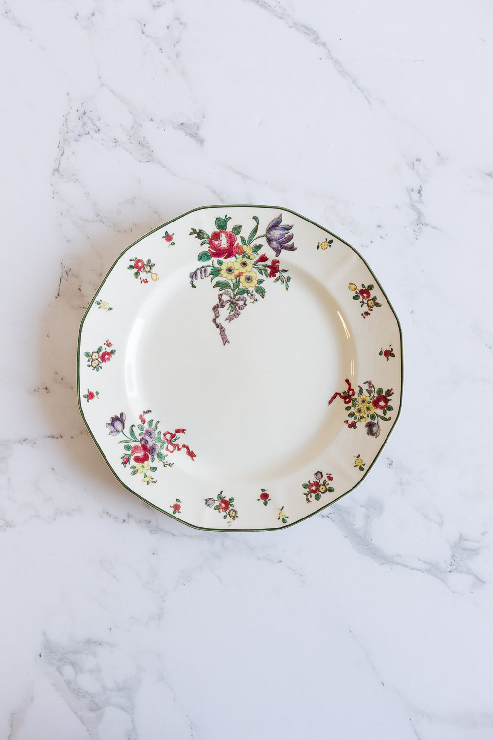 set of 5 royal doulton "old leeds sprays" dinner plates