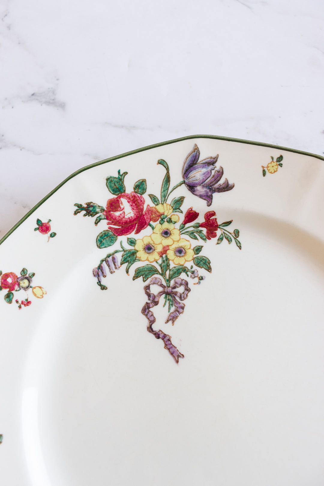 set of 5 royal doulton "old leeds sprays" dinner plates