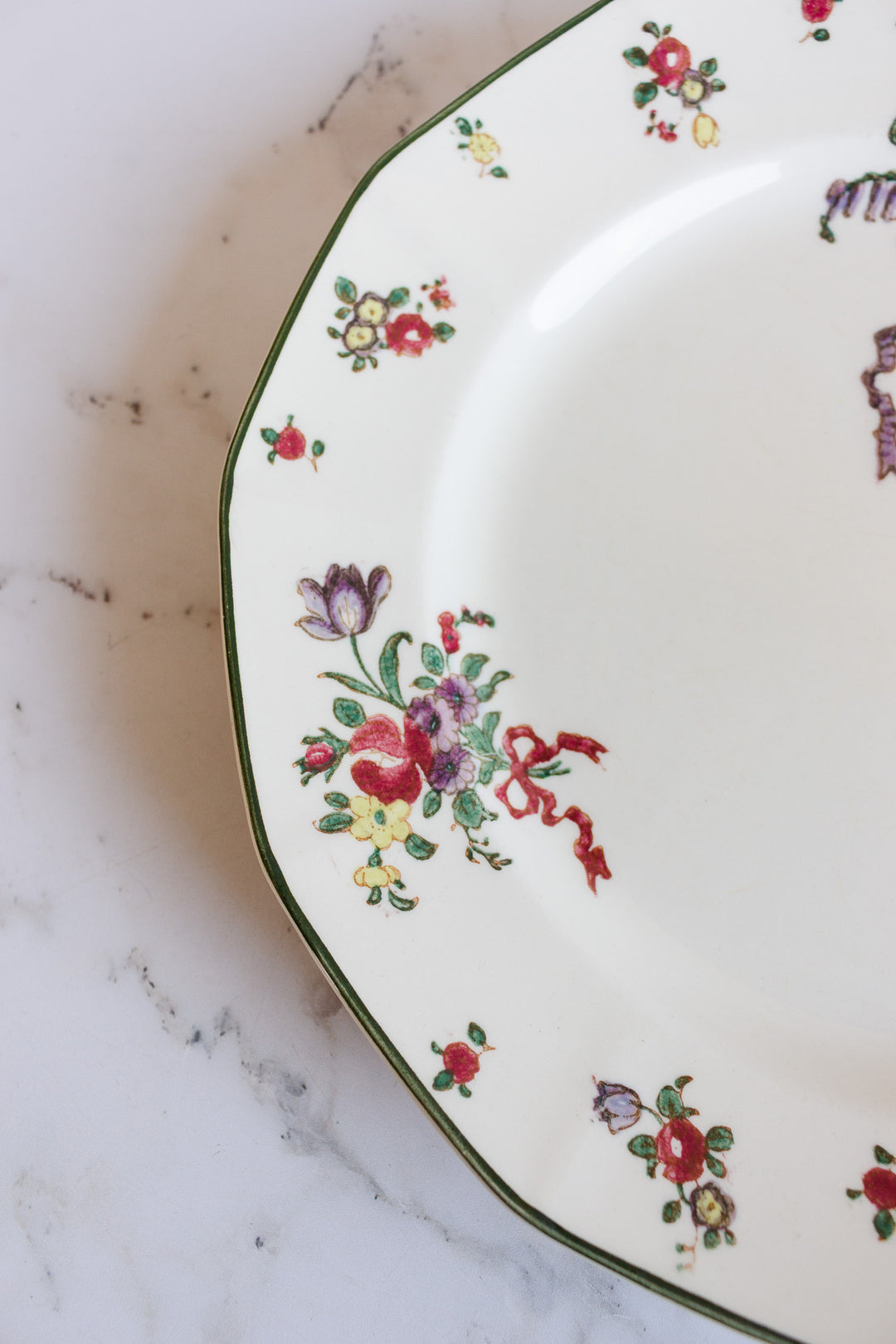 set of 5 royal doulton "old leeds sprays" dinner plates
