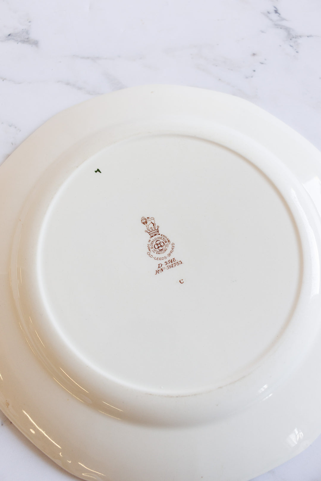 set of 5 royal doulton "old leeds sprays" dinner plates